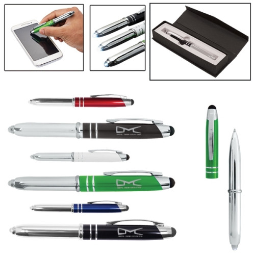 Executive 3-In-1 Metal Pen Stylus With Led Light | Vorson Giveway