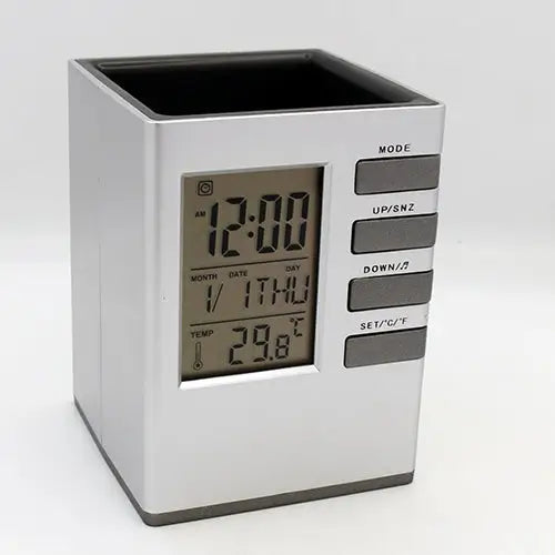 DIGITAL TABLE CLOCK WITH PEN HOLDER | Vorson Giveaways