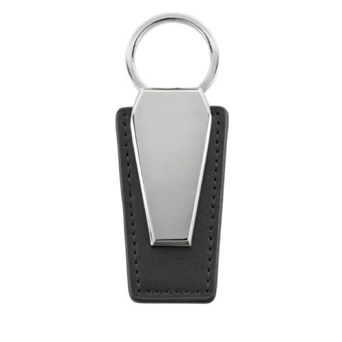 BLACK LEATHER + METAL KEYCHAIN | Vorson Giveaways