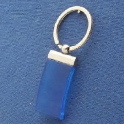 BLUE PLASTIC METAL KEYCHAIN | Vorson Giveaways