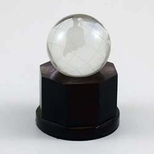 CRYSTAL GLOBE AWARD WITH WOODEN BASE | Vorson Giveaways