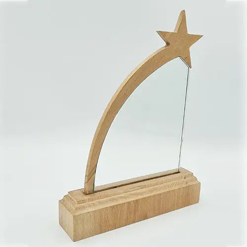 FLYING STAR GLASS WOODEN SHIELD | Vorson Giveaways