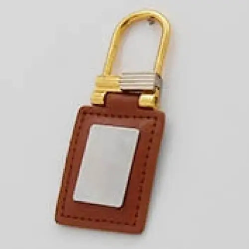 GOLDEN HOOK BROWN LEATHER KEYCHAIN | Vorson Giveaways