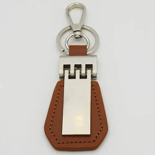 METAL + LEATHER CAR KEYRING | Vorson Giveaways