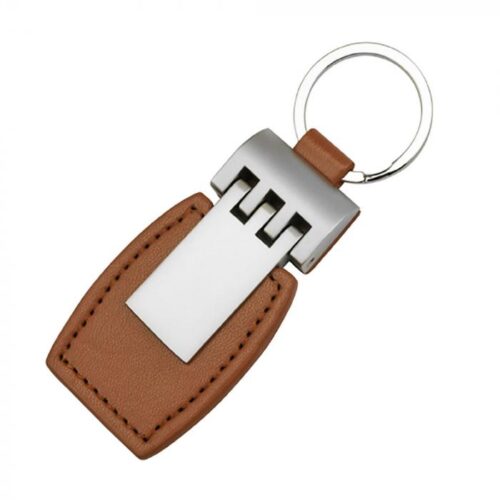 METAL + LEATHER CAR KEYRING | Vorson Giveaways