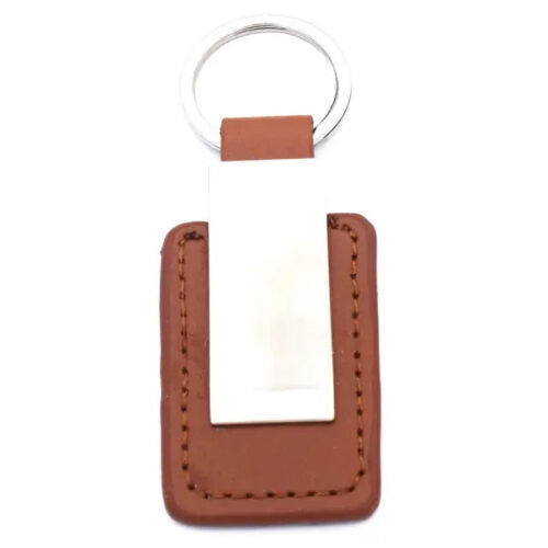 STANDARD PROMOTIONAL BROWN LEATHER KEYCHAIN | Vorson Giveaways